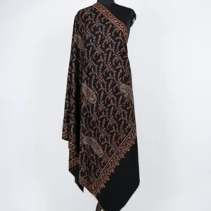 kaps Cashmere, Pashmina Printed Women Shawl  (Black)