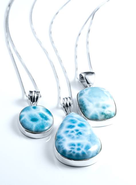 Larimar Triangle Pendant