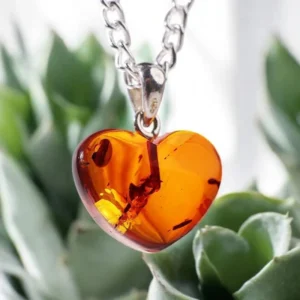 Amber Mini Heart Pendant